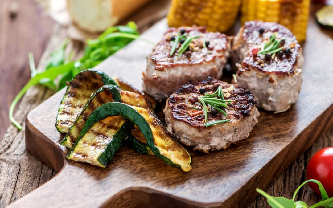 Schweinefilet in Kräuterpfeffer-Sauce mit Zucchini