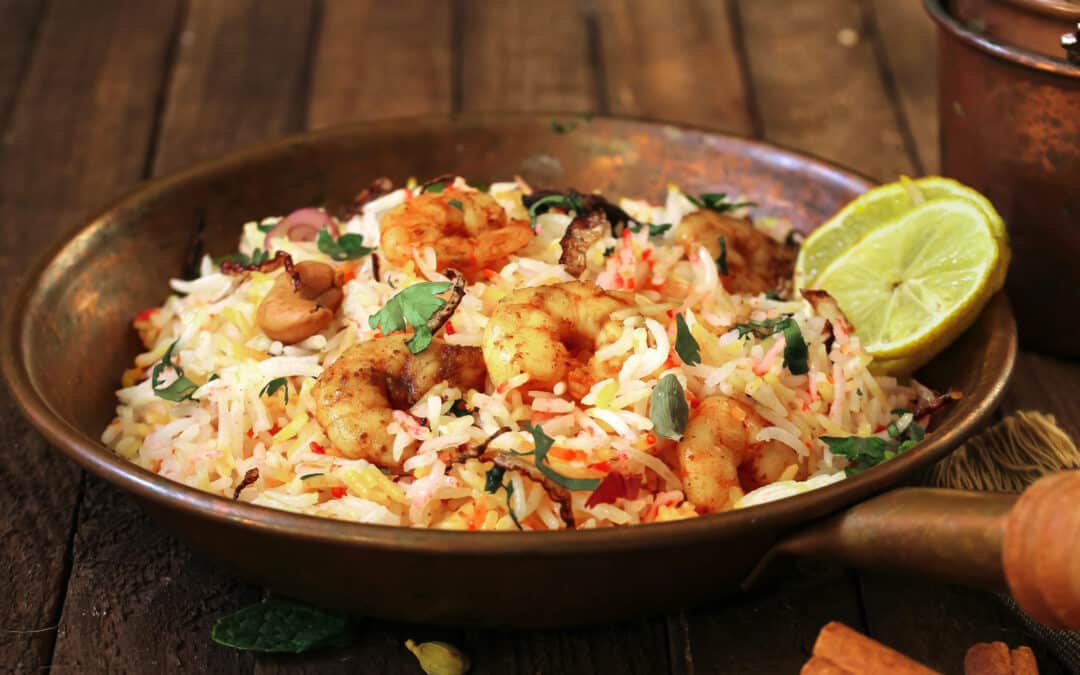 Scharfes Grünes Thai Curry mit Garnelen