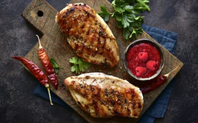 BBQ-Hähnchen mit Himbeer-Chili-Dip
